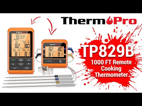 ThermoPro TP829 Super Long Range Wireless Meat Thermometer with 4 Probes Setup Video