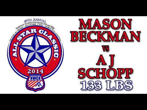 2014 NWCA All Star Classic - 133 lbs Mason Beckman vs. AJ Schopp