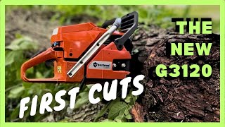 First Cuts! Husqvarna 3120 clone chainsaw by Holtzfforma/Farmertec