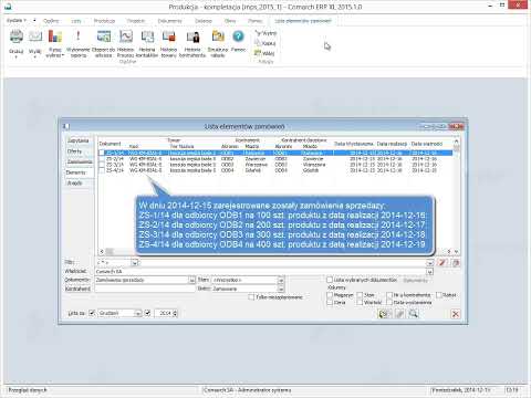 Comarch ERP XL - Plan produkcji