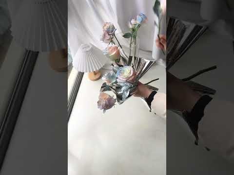 Silver Metallic Bouquet Wrap Paper Roll (58cmx10Yd)