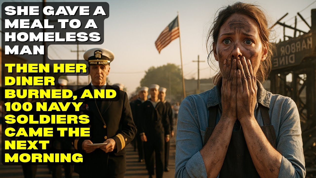 She Gave a Meal to a Homeless Man—Then Her Diner Burned, and 100 Navy Soldiers Came the Next Morning
