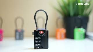 Surelock 21105P TSA Accepted Cable Luggage Lock Instruction Video