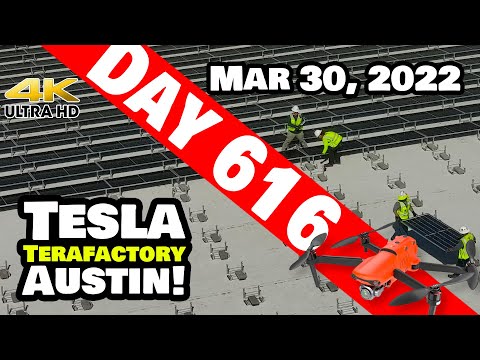 MORE SOLAR SPELLING AT GIGA TEXAS! - Tesla Gigafactory Austin 4K  Day 616 - 3/30/22 - Tesla Texas