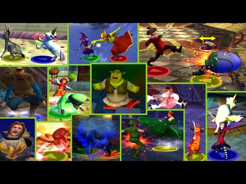 Shrek Super Slam All Character's Attacks
