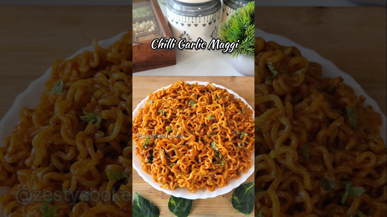 Chilli Garlic Maggi Recipe 🥵 #shorts #maggi #viral #recipe #chilli #snacks #shortsfeed