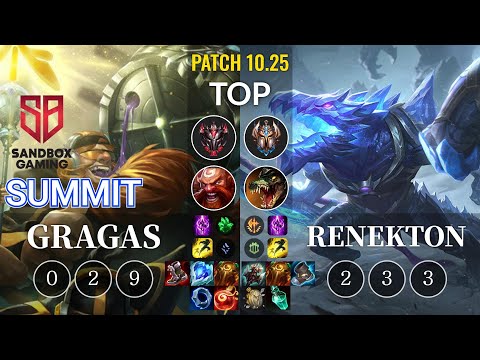 SB Summit Gragas vs Renekton Top - KR Patch 10.25