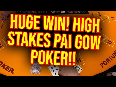 HIGH STAKES PAI GOW POKER! WINNING BIG!! BETTING OVER $1000 A HAND!!
