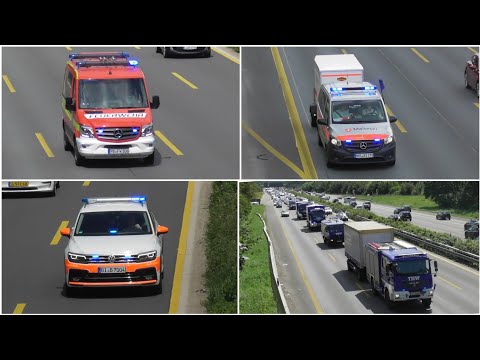 [Hilfe für Ahrweiler] Einsatzfahrten an der A3 in Leverkusen aus ganz Deutschland