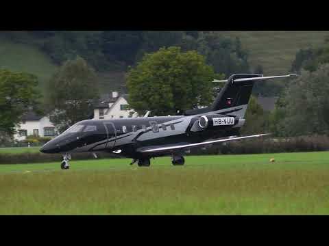 Pilatus PC24 HB-VUU landing at Buochs Airport