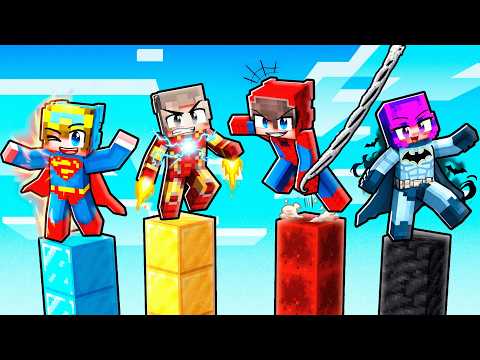 NOOB vs PRO: Superhero Tower Battle! (Minecraft)
