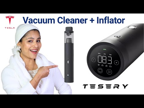 Keep Your Tesla Spotless! Tesery 2 in 1 Vacuum Cleaner & Tire Inflator Review & Demo