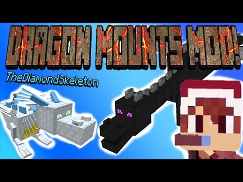 Minecraft: DRAGON MOUNTS MOD (Ice, Nether, Fire, Water, Ghost, Ether, Ender) - MyDiamondSkeleton!