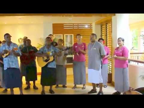 Outrigger employees sing Fiji farewell song "Isa Lei"