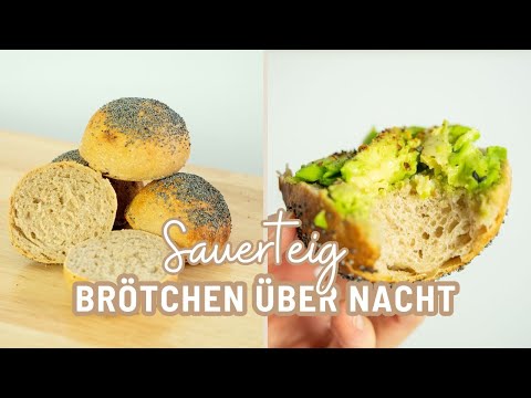 Knusprige Sauerteigbrötchen über Nacht | Ohne Hefe & einfach selber machen