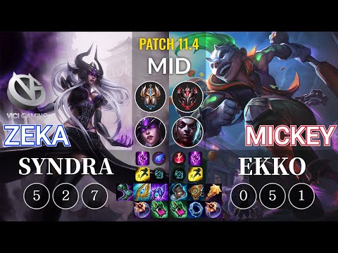 VG Zeka Syndra vs Mickey Ekko Mid - KR Patch 11.4
