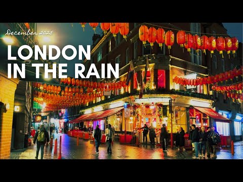 London in the Rain [4K] 🎅🏼🎄 Perfect Atmosphere Before Christmas 2025