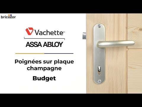 Poignées de porte sur plaques - aluminium champagne - Budget VACHETTE