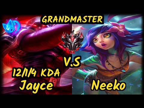 Quas (JAYCE) vs NEEKO - 12/1/4 KDA TOP GAMEPLAY - NA Ranked GRANDMASTER v9.6