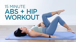 15 min Abs and Hip Workout | Pilates for Beginners