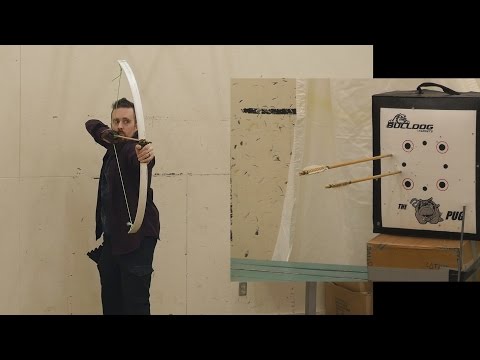 Testing a homemade PVC bow  - with mismatched random arrows :) Video