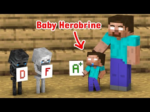 Poor Baby Herobrine and Poor Baby Zombie - Monster School Minecraft Animation
