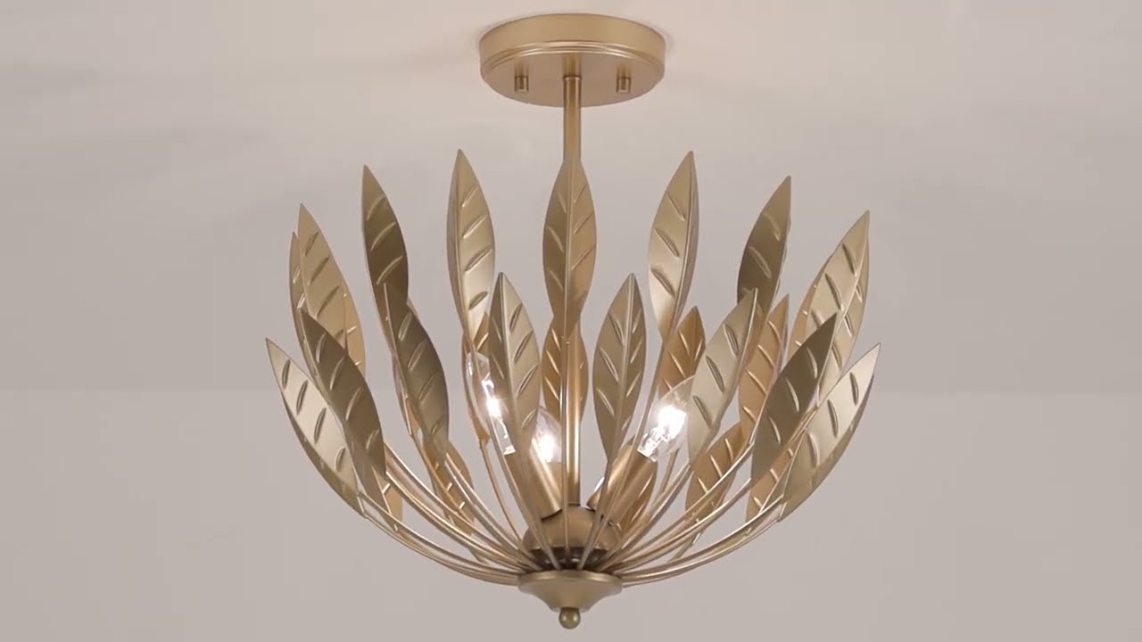 Video 1 Watch A Video About the Possini Euro Arundo Warm Brass 3 Light Pendant Light