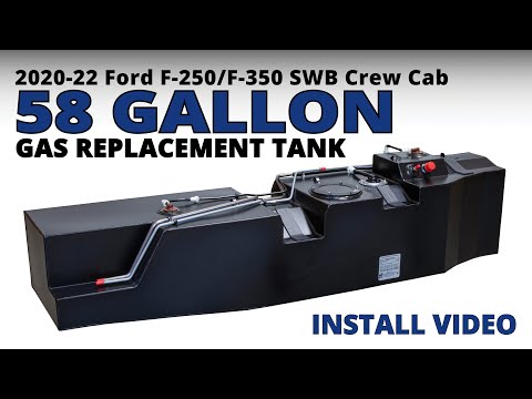 Installation of Transfer Flow's 58-gallon replacement fuel tank for Ford gasoline Super Duty pickups