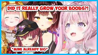 Koyori asks about the rumor around the all-girls school to other Holomems