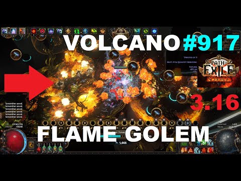 *SHOTGUN BOSSES* VOLCANO FLAME GOLEMS NECROMANCER BUILD TEASER Path of Exile 3.16 Scourge POE - 917