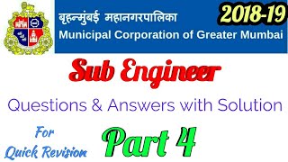 BMC / MCGM SUB ENGINEER Questions with solution Part 4