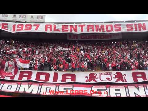 "-Independiente Santa Fe Vs Atlas - Copa Bridgestone Libertadores 2015 -" Barra: La Guardia Albi Roja Sur &bull; Club: Independiente Santa Fe
