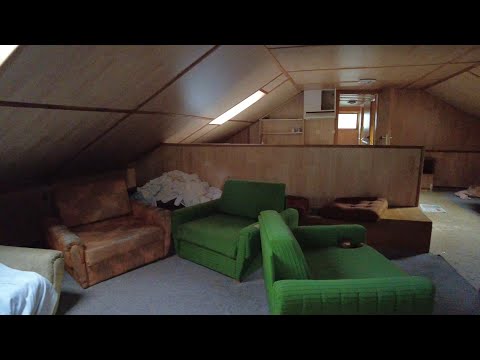 Opuštěná dětská nemocnice (uzdravovna) část 3. Krásné podkrovní pokoje a venkovní chatky.