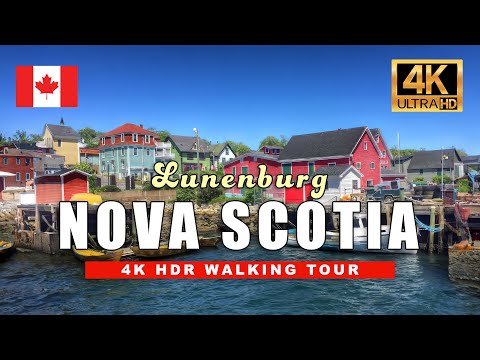 🇨🇦 Lunenburg, Nova Scotia Walking Tour - Most Beautiful Place in Canada | 4K HDR 60fps