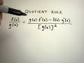 The Quotient Rule
