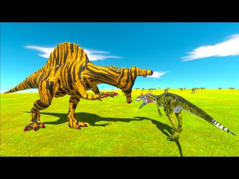 TIGER SPINOSAURUS HUNTING CRYOLOPHOSAURUS