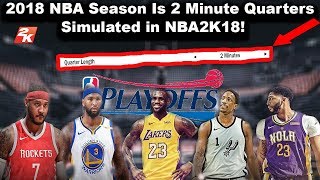 What if the 2018 NBA Season & Playoffs had 2 MINUTE QUARTERS! - Simulation on NBA2K18!