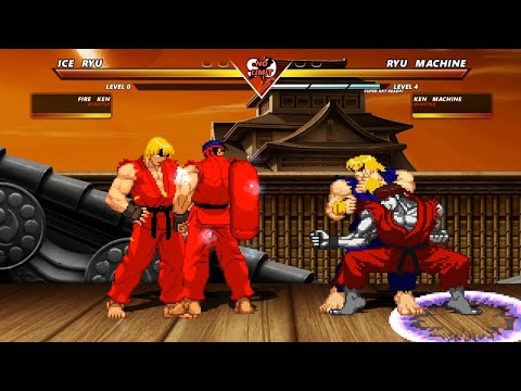 ICE RYU/ FIRE KEN vs RYU MACHINE/ KEN MACHINE - High Level Awesome Fight!