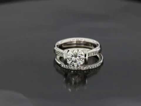 C.S. GelinAbaci TR-238 Tension Set Engagement Ring and Matching Band