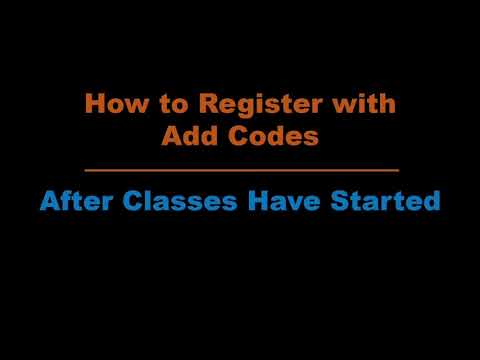How to Add a Class at Citrus College with an Add Code