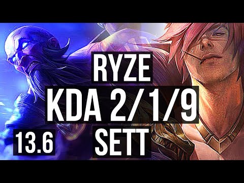 RYZE vs SETT (TOP) | 2/1/9, 800+ games | KR Master | 13.6