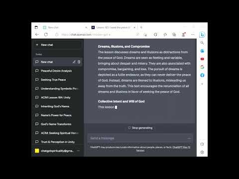 ChatGPT Spirituality ACIM Lesson 185 - I want the peace of God