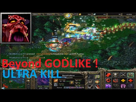 DotA 6.83d - Lycan Beyond GODLIKE! (ULTRA KILL)