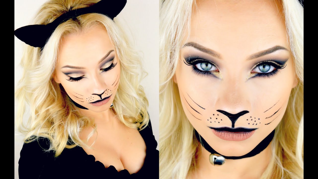 Last Minute Halloween Kitty Cat Makeup Tutorial 2015
