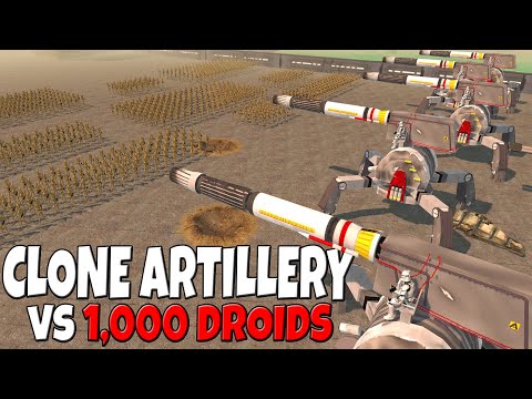 CLONE ARTILLERY Defends 1,000 Battle Droids! - Men of War: Star Wars Mod Battle Simulator