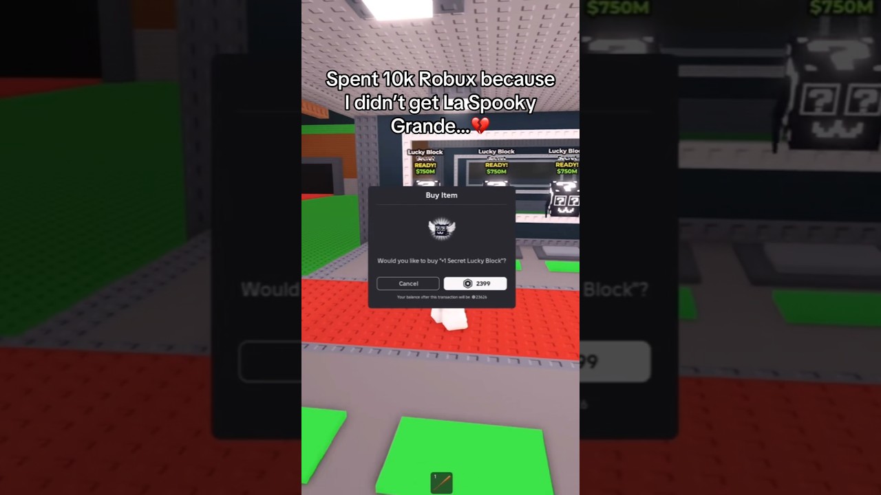 10,000 ROBUX On Secret Lucky Blocks 😭 #stealabrainrot #brainrot #roblox