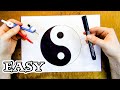 How To Draw A Perfect Symmetrical Yin And Yang Easily Easy Method To Draw Yin Yang Symbol