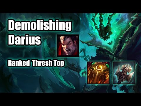 Ranked Thresh Top - Demolishing Darius - Titanic Hydra Sunfire Thresh - League of Legends Off Meta