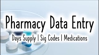 Pharmacy Data Entry