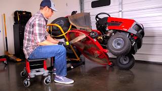 How to Safely Lift and Service a Lawn Tractor Mower with This Side-Lifting Jack